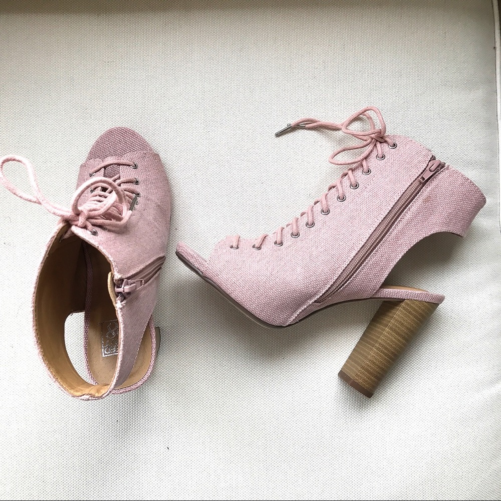 LAST ONE‼️S/6.5 Pink  Chunky Gladiator Heels! - Picture 6 of 8